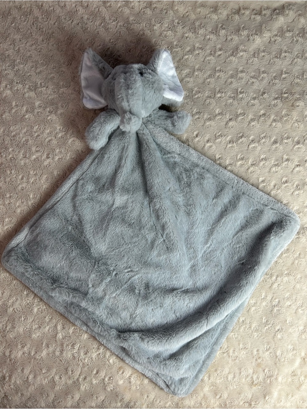 SL Home Fashions Gray Elephant Baby Lovey Security Blanket White Ears 2023